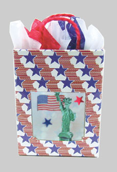 Dollhouse Miniature Patriotic Bag With Contents